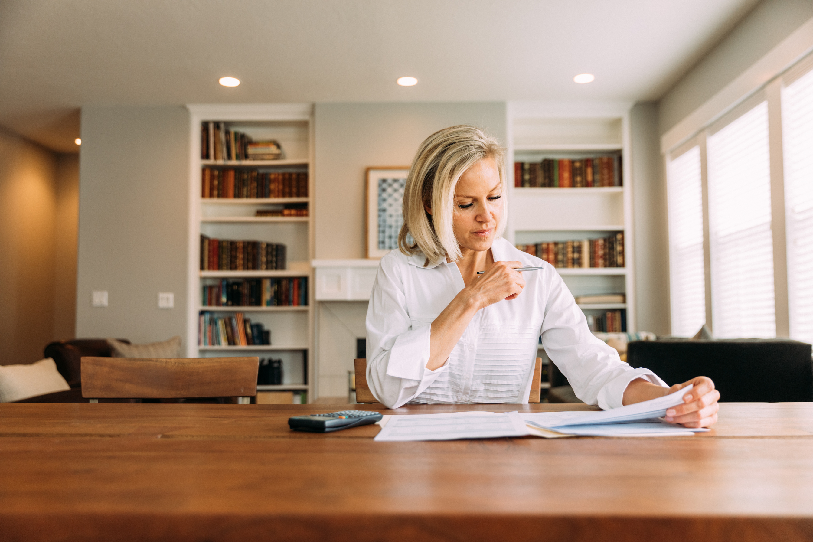 Woman Reviewing Financial Figures